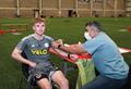 SUFC midfielder Ben Osborn having the vaccination Click for full size image
